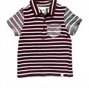 NEW ME & HENRY boy's stripe polo in burgundy